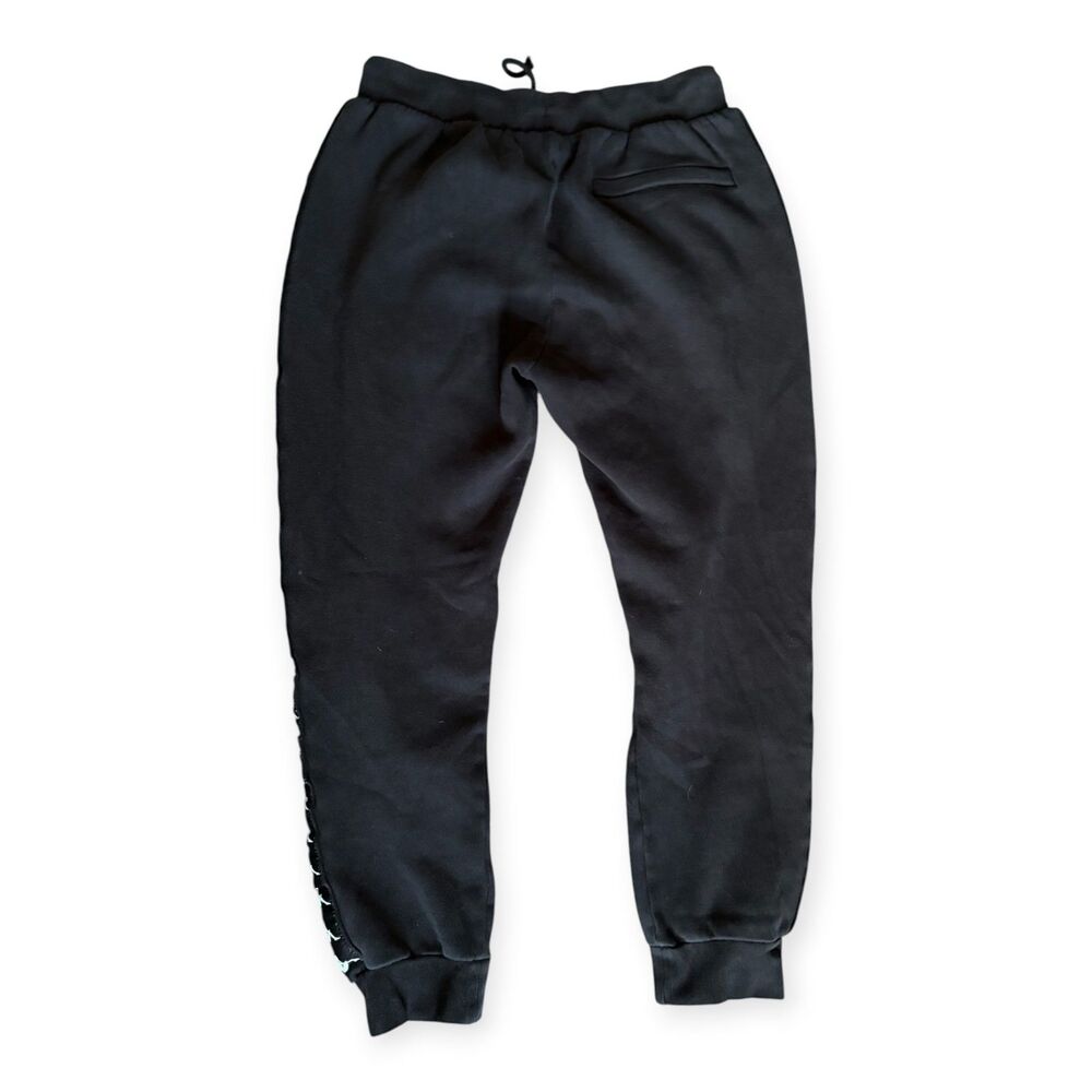 Kappa Banda Omini Logo Tape Fleece Jogger Sweatpants Black White Men's M